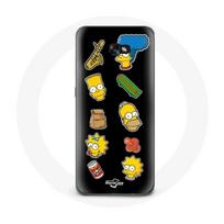 Coque pour samsung galaxy A5 2017 Les Simpson autocollants fond noir