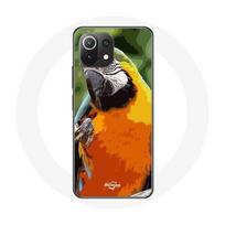 Coque pour Xiaomi Mi 11 Lite Aras Perroquet Orange vert