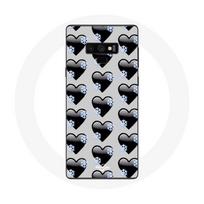 Coque pour Samsung Galaxy Note 9 Fond de coeurs noirs