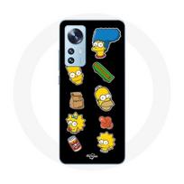 Coque pour Xiaomi Mi 12 / 12X Les Simpson autocollants fond noir
