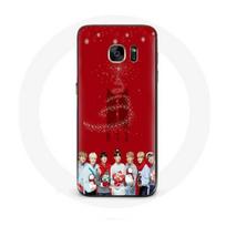 Coque pour Samsung Galaxy S6 Edge BTS Bangtan Garçons Fond Rouge Cadeau de Noël 2023