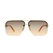 Metal Frames Semirimless Sunglasses Women Men Steampunk Luxury Brand Sun Glasses Female Gradient Hip Hop Eyewear UV400 Shades gray