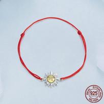 Originali saulės ir mėnulio poros apyrankė, romantiška ir šilta S925 sidabrinė saulės ir mėnulio apyrankė papuošalų apyrankė Adjustable size red