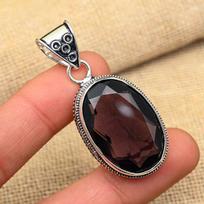 Glamorous Amethyst Gemstone Handmade 925 Sterling Silver Jewelry Pendant For Wedding Gift 2 Inches violetinė