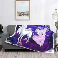 The Last Unicorn Lady Amalthea Blanket Coral Fleece Plush Textile Decor Magic Animal Warm Throw Blanket for Home Outdoor Quilt 75x100cm 30x40in