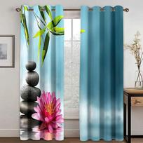 Zen Stones Candle Bamboo Forest Elegant Curtains For Living Room Modern Fashion Window Treatments Curtains W50xH130(CM)x2PCS-Grommet Top white
