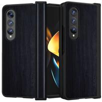 Dėklas, skirtas Samsung Galaxy Z Fold 4 3 5G funda naujo dizaino medinio bambuko rašto PU odos telefono dangtelis Fold 4
