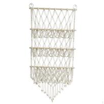 Pliušinių žaislų hamakas Žaislų tinklelis Boho makramė dekoras Organizatorius Laikiklis Pakabinamas ant sienos Sandėliavimas skirtas Beige white