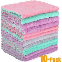 Mikropluošto valymo šluostė – 10 pakelių virtuviniai rankšluosčiai – dvipusis mikropluošto rankšluostis 10 Pack pink