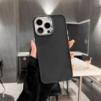 Elektrolitiniu būdu dengtas objektyvo rėmelis telefono dėklas iPhone 15 14 13 12 11 Pro Max X XR XS Max 7 8 Plus SE vientisos spalvos silikoninis galinis dangtelis For iPhone15