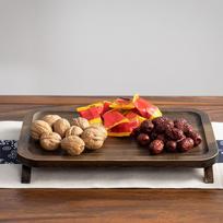 Bamboo Serving Tray Food Tea with Legs Snacks Platter for Hotel Home