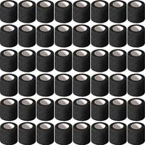 12Pcs Black Tape Tattoo Handle Bandage Anti-slip Athletic Nonwoven Waterproof Disposable Self-adhesive Elastic Bandage 12pcs juoda