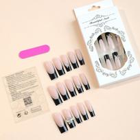 Extended Water Pipe Wearable Nail Art French Butterfly Rectangle Nail Art Nail Art Fake Nails None