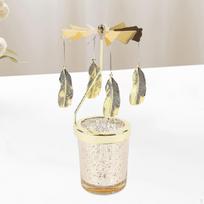 Ornament Rotating Candle Holder Tabletop Display Tea Light Home Decor for beige