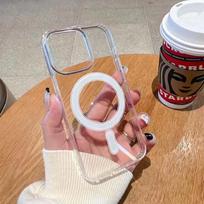 Original Clear Magsafe Magnetic Case For iPhone 11 12 13 14 15 Pro max Plus Mini X XS XR 7 8 Wireless Charging Case Full Cover For i12 or i12 Pro
