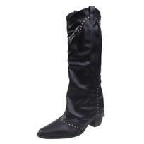Retro High-leg Trouser Boots, French Women's Boots, Versatile Western Cowboy Boots, Knight Boots, Long Boots 35