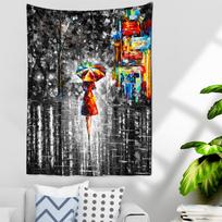 Mergaitės aliejinės tapybos gobelenas Sienos dekoras Retro Juoda ir balta Raganaus Bohemiškas Hipis Kambarys Namų dekoras 95x70cm
