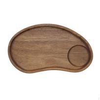 Medinė patiekimo lėkštė Pusryčių padėklas Sushi maistas Dekoratyvinė moderni užkandžių lėkštė cashew nut shape brown