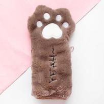 1vnt Kawaii pliušinis Cat Claw Paw pieštukų dėklas didelės talpos pieštukų maišelių rašiklio dėžutė rožinė