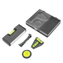 Mini Magnetic Horizontal Vertical Pockets Spirits Levels Magnetic Pocket Levels Magnet Spirits Bubble Leveler gray