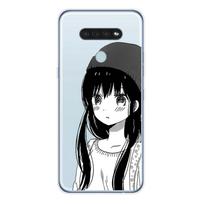 Sad Japanese Anime Girl For LG K92 K52 K62 K22 K71 K61 K51S K41S G8 G8S G8X V35 V50 V40 V50S V60 Q60 Phone Case LG G8 ThinQ white