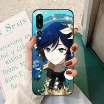 Žaidimas Genshin Impact Venti Telefono dėklas Huawei P50 P40 P30 Pro Lite P Smart 2021 2019 Magic 3 Minkštas Juodas Telefono Dangtelis Huawei P50