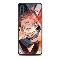 Grūdinto stiklo dėklas Coque Samsung Galaxy A50 A52 A51 A71 A70 A12 A21s A10 A20e A31 A32 A72 viršelis Fundas Jujutsu Kaisen Anime Samsung A10 beige