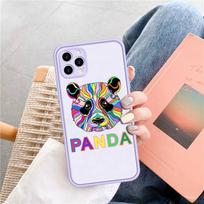 cute Panda Phone Case for iPhone X XR XS 7 8 Plus 11 12 13 pro MAX 13mini Translucent Matte Case 14 Pro Max white