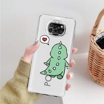 Skaidrus dėklas Xiaomi Mi Poco X3 NFC M3 Pro F3 F1 11 Lite 12 Redmi Note 10 9S 8 7 9, minkštas telefono dėklas, mažas dinozauras, mielas Xiaomi Poco X3 NFC gray