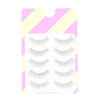 1 Set Trendy Artificial Eyelashes Handmade Fibers Faux Eyelashes Realistic Charming V-shaped Black False Extension Eyelashes white