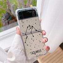 Case For Samsung Galaxy Z Flip 3 5G Funda Z Flip 4 Luxury Clear PC Hard Shockproof Back Phone Coque Twelve Constellations Samsung Z Flip