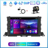 REAKOSOUND 10'' Android Wireless Carplay Auto GPS Navigation Car Stereo Radio Player BT WIFI For Toyota Highlander 2014-2018 8-core 6+128+MIC+AHD