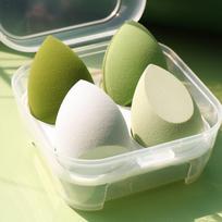 Makeup Sponge Set Blender, Beauty Sponge Makeup Blender Flawless for Liquid - Multi Colored 4 pcs with Egg Case