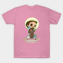 T Shirt Women Chibi St. Francis Of Assisi Harajuku Print Kawaii Tshirt Summer Short Sleeve Female T-Shirt Top Tee S