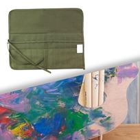 „Canvas Art“ dažų teptuko laikiklis pieštukų maišelis, aliejus, akvareliniai teptukai, nešiojamasis maišelio lizdas 22 Slot gray