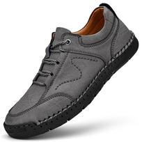 Rankų darbo odiniai batai Laisvalaikio vyriški batai Patogūs karvės odos batai Vyriški Loafers Mocasins Tooling Batai 38 pilka spalva