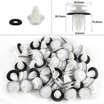 100x~Trunk Screw Rivets Set Car Bumper Fender For Auto Plastic Fastener Clips US white