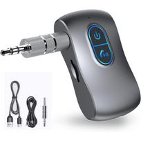 Bluetooth Adapter Car, Wireless 5.0 Aux Bluetooth Adapter with Hands-Free Calls, Supports TF Card, Dual Connection, Headphones and Home Stereo Systems 6x3.3cm sidabras