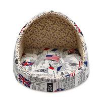 Removable British style Dog Warm House Washable Pet bed for Medium Dogs Travelling Portable Classic Pet House Sleeping Bed L