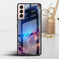 Glass Case For Samsung Galaxy S22 S20 FE S21 5G S10 S9 Plus Note 10 20 Lite Tempered Phone Cover Star Cloud Samsung S22 5G blue
