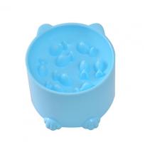 Food Dispenser Water Bowl Daily Supply Cat Food Bowl Tall Feet Cartoon Shape Large Capacity Anti-choking Neck Protector Pet Dog blue