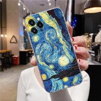 Transparent Case For Apple iPhone 12 11 13 Pro Max mini XS X XR 6 7 8 Plus SE Cases Cover Cat Van Gogh Starry Night Oil Painting iphone 6 or 6s beige