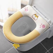 Cute Corgi Bathroom Soft Thicker Warmer Stretchable Washable Cloth Toilet Seat Cover Pads for Adults Kids Toddler Potty Training mėlyna