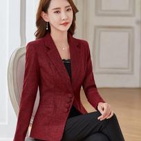 Ladies Suit Jacket Large Size Slim Business Jacket Solid Color Slim Wrinkle Resistant Long Sleeve Jacket XS