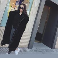 Ilgo palto striukė Hoodie Baggy Oversized Loose Winter 2XL juoda