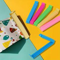 10 vnt. plastikinių maisto maišelių drožlių spaustukai, daugkartiniai sandarinimo spaustukai, atsparūs drėgmei ir dulkėms šviežiai išlaikantys virtuvės tvarkyklės ir laikymo priedai. 5pcs pink