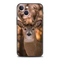 Deer Hunting Camo For iPhone 11 12 13 15 14 Pro Max Phone Case X XR XS 7 8 Plus SE 2020 Luxury Black Soft Silicone Cover Funda iPhone 13 Pro beige