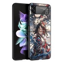 Genshin impact dragon Zhongli Case for Samsung Z Flip 3 4 5 Folding Mobile Shell For Samsung Z Flip3 Flip4 Flip5 PC Hard Cover Samsung Z Flip 4 gray