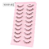 Faux Cils 6/10 Pairs False Eyelashes Natural Long Handmade Fluffy Fake Lashes Extension Makeup Tool 3D Mink Lashes maquillaje green