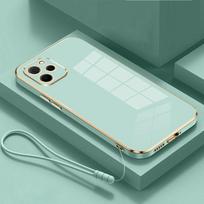 Skirtas Huawei nova Y61 dėklui Huawei nova Y61 dangtelis EVE-LX9N EVE-LX3 telefono dėklas NOVA y61 prabangus kvadratinis padengimas smūgiams atsparus galinis dangtelis For Huawei nova Y61&Case & Strap white